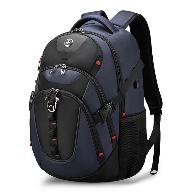 Mochila para portátil Swissdigital SD803-12 con puerto USB, 31 L, azul