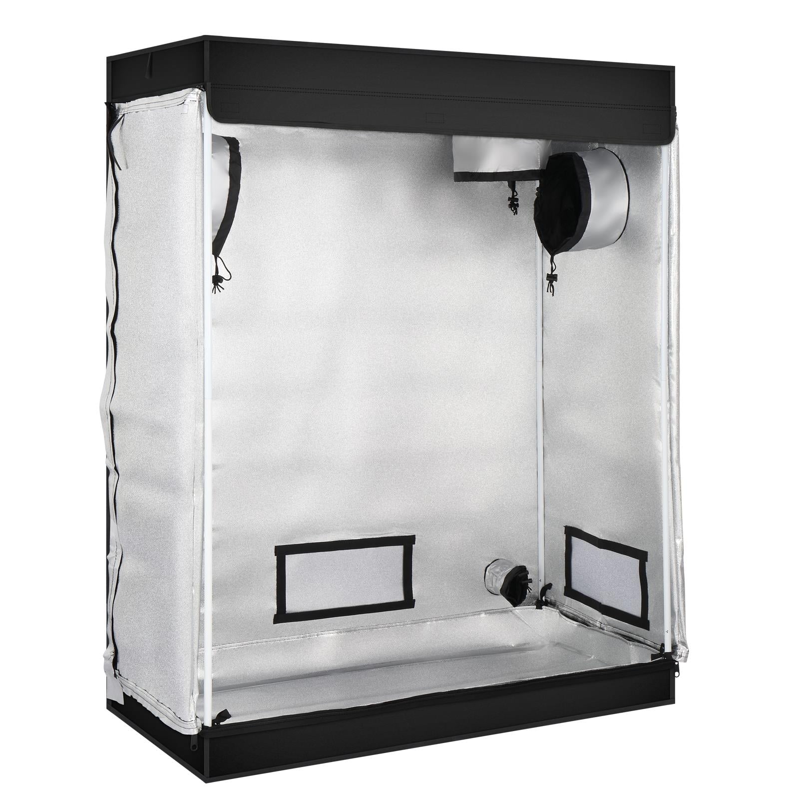 Zimtown Grow Tent, 48"x24"x72" Mylar Hydroponic Grow Tent with Observation Window and Floor Tray for Indoor Gardening Plant Growing