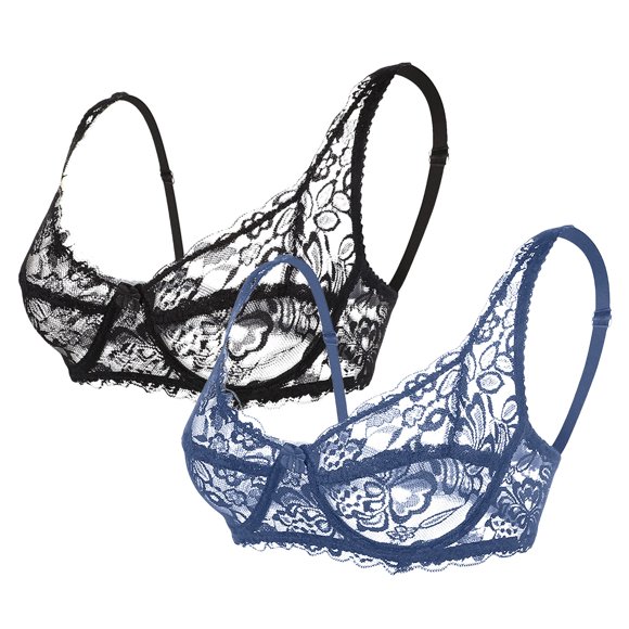 Soutiens-gorge pour Femmes Dentelle Aguichant sous-Vêtements à Armatures Soutien-Gorge Charmant pour Femmes 2 Pcs 36