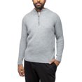 thumbnail image 4 of X RAY JEANS Mens Ribbed Mock Neck Quarter-Zip Sweater, Light Grey, L, 4 of 7