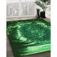 thumbnail image 3 of Ahgly Company Machine Washable Indoor Square Transitional Deep Emerald Green Area Rugs, 5' Square, 3 of 7