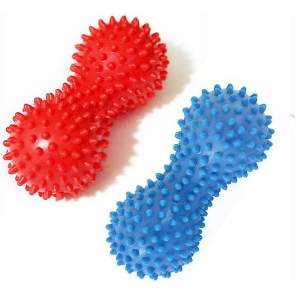 Peanut-Shaped Massage Hedgehog Ball, Muscle Elimination and Relaxation Ball, Spiked Hand and Foot Massager, Multi-Purpose Foot and Back Pain Yoga Exercise Ball(Random Color)