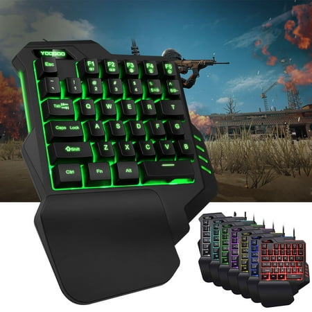 EEEkit One Handed Keyboard One-Handed Mechanical Gaming Keyboard RGB LED Backlit SADES Portable Mini Gaming Keypad for LOL/PUBG/Wow/Dota/OW/Fps (Best Gaming Keyboard For Wow)