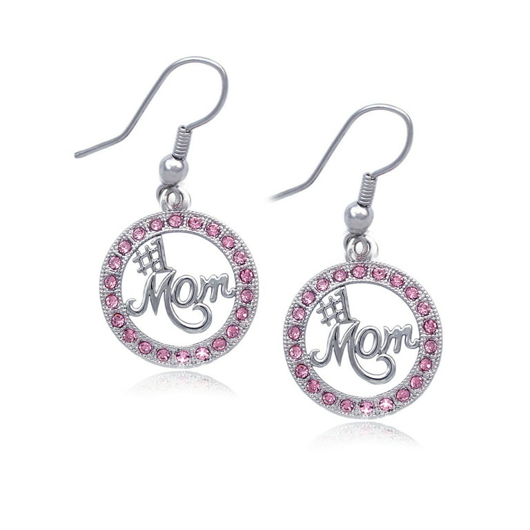 cocojewelry Number One #1 MOM Circle of Love Earrings Mother's Day Gift 