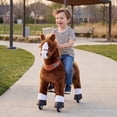 thumbnail image 2 of PonyCycle Ride-On Horse Toy for Kids, Plush Riding Pony with Sound & Hand Brake, Kid-Powered, Ages 3–4, Brown, Ux324, 2 of 10
