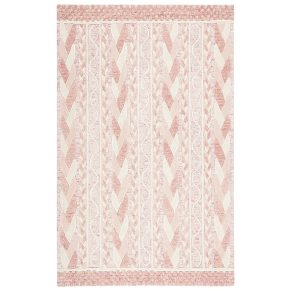 SAFAVIEH Metro Melody Geometric Area Rug, Pink/Ivory, 3' x 5'