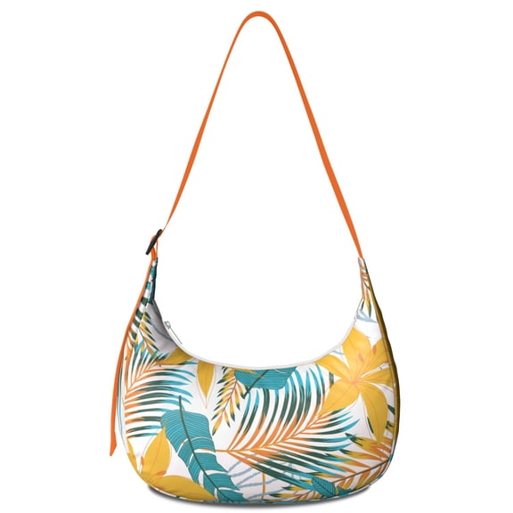 Hawaiian Island Classic Shoulder Bag for Women, Durable Water-Resistant Crossbody Handbag Featuring Exotic Floral and Vibrant Tropical Sunset Patterns