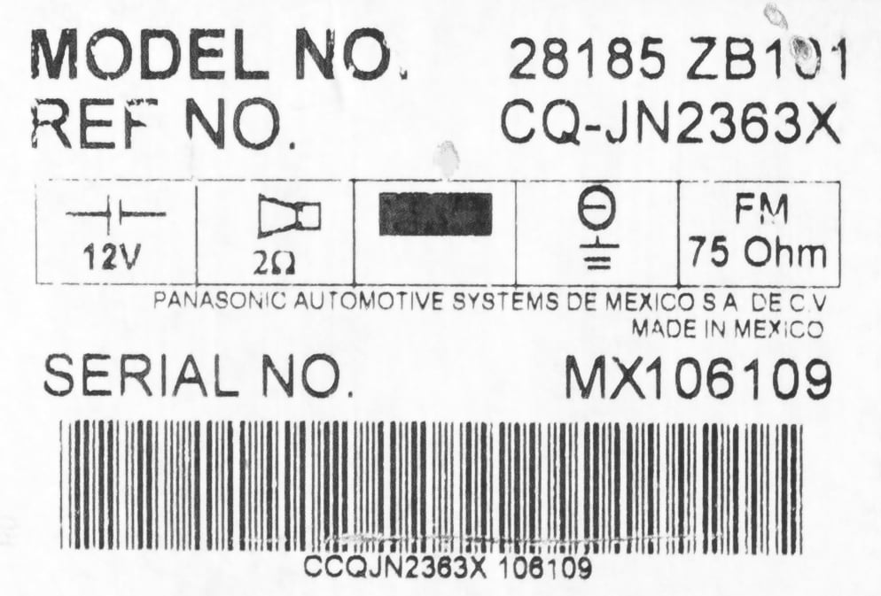 Restored 2005-2006 Nissan Altima AM FM Radio Receiver Single Disc CD Player 28185 ZB101B (Refurbished)