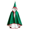 thumbnail image 2 of qolati Women Fleece Warm Hooded Cloak Green Robe Santa Claus Winter Coat Cape Xmas Party Holiday Merry Christmas Costumes Green Free Size, 2 of 3