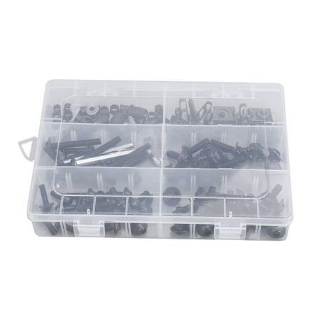 Motorcycle Fairing Bolt Kit (177 Pcs) - M5 M6 Screw Set in Black for Honda Yamaha