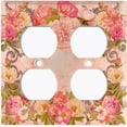 thumbnail image 3 of Metal Light Switch Plate Outlet Cover Red Pink Rose Frame Wallpaper ROS024, 3 of 13