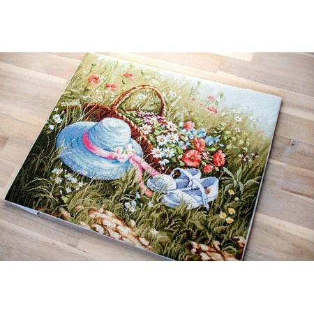 UPC: 4840746043475 | Meadow with poppies BU4020L Counted Cross-Stitch Kit