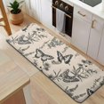 thumbnail image 5 of Beige Butterfly Plant Pattern Kitchen Rug Mat,Kitchen Runner Rugs Non Skid Washable,Decorative Kitchen Floor Mats for Kitchen,Sink,Laundry,17"x47.2", 5 of 7