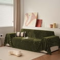 thumbnail image 2 of HUGNEO 71"x51" Chenille Sofa Cover, Non Slip Soft Tassel Couch Cover, Machine Washable Furniture Protector for Kids Pets, Dark Green, 2 of 11