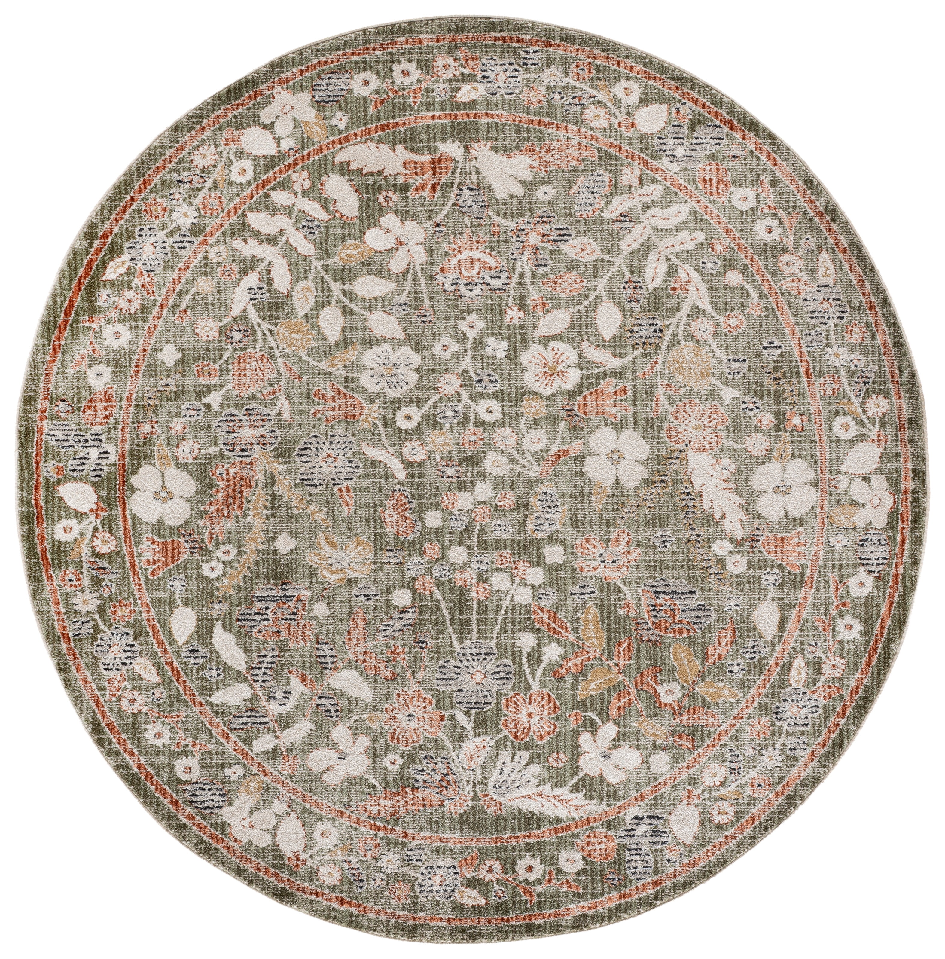 Safavieh Grove Belize Floral Area Rug, Green/Ivory, 6'7" x 6'7" Round