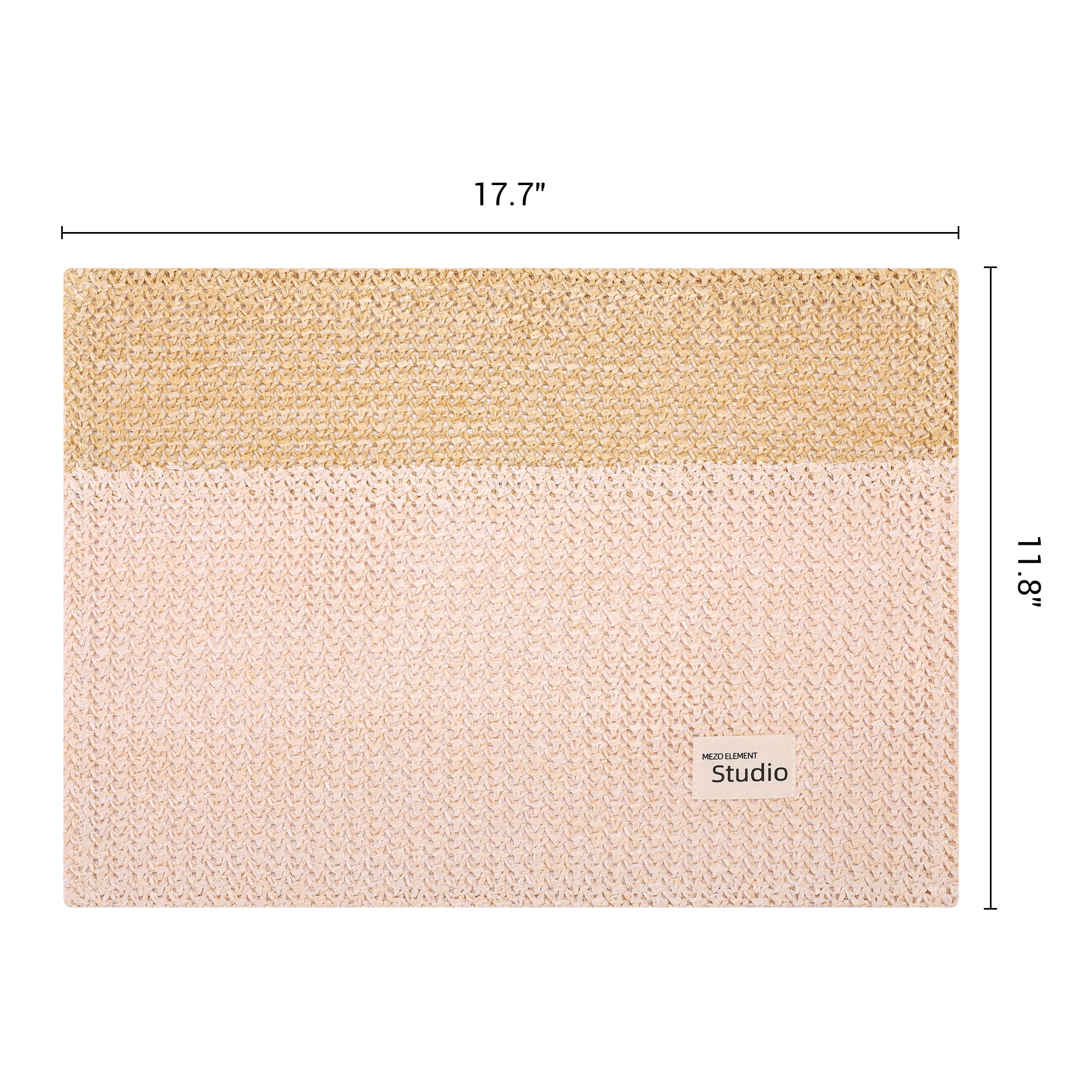 Unique Bargains Polyester Rectangular Placemats 4pcs Brown 17.7"x11.8"