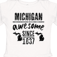 thumbnail image 4 of Inktastic Michigan Awesome Since 1837 Boys or Girls Long Sleeve Baby Bodysuit, 4 of 5
