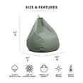 thumbnail image 3 of Big Joe Tuft Weatherproof Bean Bag Chair, Sage Intertwist, UV-Protected Fabric, 3 feet Teardrop, 3 of 7