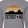 thumbnail image 4 of Inktastic Detroit Michigan Skyline Retro Long Sleeve T-Shirt, 4 of 5