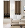 thumbnail image 2 of Brown Black Plaid Blackout Curtains 45 Inches Long for Bedroom, Vintage Rustic Star Buffalo Check Thermal Insulated Room Darkening Black Out Window Curtain Panels Grommet Drapes for Living Room, 2 of 8
