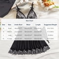 thumbnail image 3 of Plus Size Women's Lace Trim Sheer Babydoll Lingerie Sexy Plus Size Nightgown with Bow for Romantic Evenings, 3 of 7