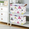 thumbnail image 2 of Yayeee Foldable Storage Basket for Shelves with Handles Waterproof Cloth Bins, Pink Simple Shapes, 2 of 7