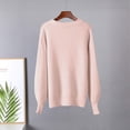 thumbnail image 6 of Women Oversized Sweaters, Loose Lantern Long Sleeve Fall Crewneck Casual Soft Knit Loungewear Fashion Pullover Blouse Tops One Size, 6 of 6