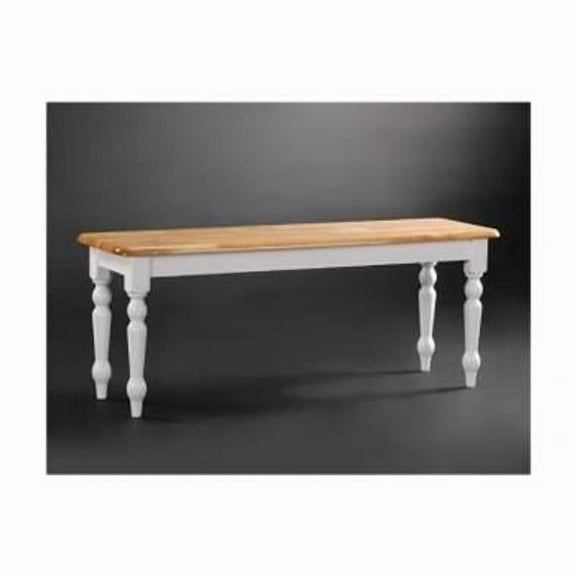 Boraam Farmhouse Dining Bench - White And Natural Finish