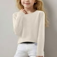 thumbnail image 2 of HomeGardon Kids Tops Clearance! Girls Uniform Basic Sweater Long Sleeve Crewneck Classic Soild Knit Pullover, Casual Loose Fit Girls Sweaters for Teen Girls Toddler Girl Cute Knit Pullover,6Y-15Y, 2 of 7