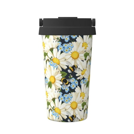 

Junzan Bees Collecting Nectar for Stainless Steel Vacuum Insulated Tumbler - Reusable Insulated Cold Brew Iced Coffee Cup Thermos -Gifts for Women Men Him Her