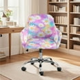 thumbnail image 2 of Xoenoiee Daisy Tie Dye Pattern Curved Back Chair Covers Slipcovers with Arms, Stretch Bar Stool Cover Square Jacquard Dining Chair Cover Swivel Stool Chair Protector Cover for Counter High Stool, 2 of 7