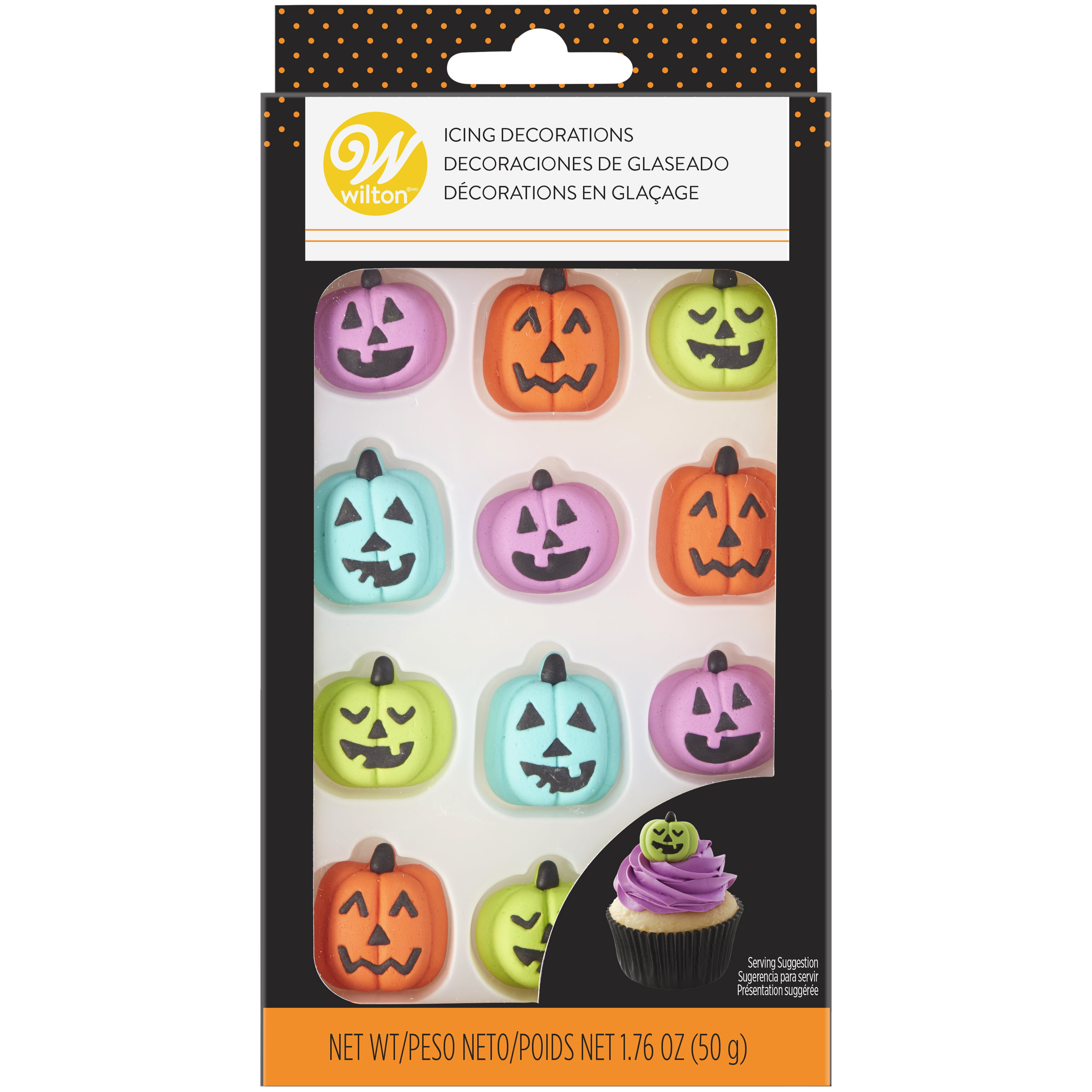 Details about   2 Wilton Halloween Jack-o-Lantern Funny Faces Icing Decoration 12 Count Packages 