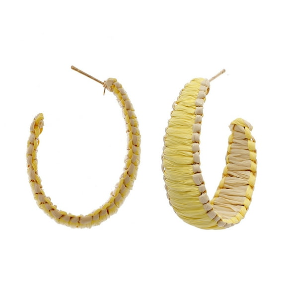 Amrita Singh Nikita 2-Tone Raffia Hoop Earring