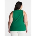 thumbnail image 3 of Terra & Sky Women's Plus Size Scoop Neck Rib Tank Top, Size 0X-5X, 3 of 5