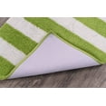 thumbnail image 4 of Garland Rug Beach Stripe Washable Bath Rug Set, 2 Piece Set (17"x24" Bath Rug, & 21"x34" Bath Rug) Lime Green/White, 4 of 6