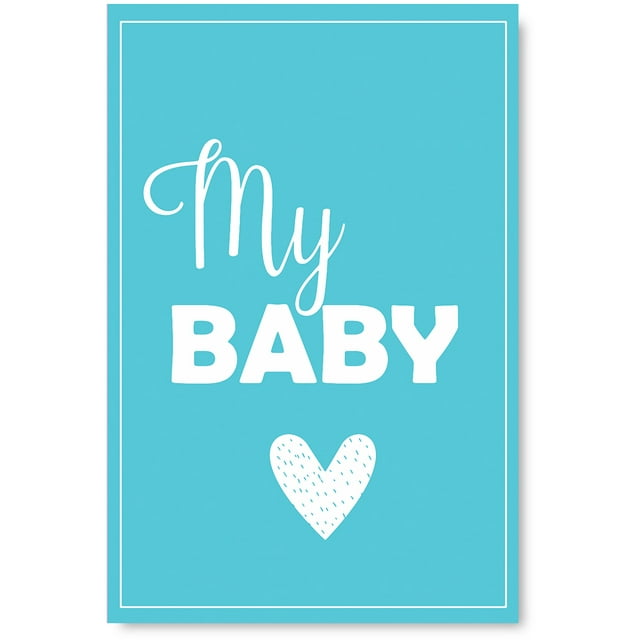 Awkward Styles My Baby Poster Wall Art Kids Room Wall Decor Blue Poster Baby Room Decor Gifts for Kids Baby Boys Room Printed Art Picture Newborn Baby Room Poster Wall Decor Mother Quotes Poster Art