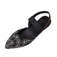 thumbnail image 2 of Purcolt Womens Floral Embroidery Mesh Slingback Flats Dressy Casual Pointed Toe Slip On Ballet Shoes Comfort Soft Sole Dress Shoes with Elastic Ankle Strap, 2 of 9
