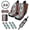 Brown Aztec Tribal, variant on chaqlin Black Turtle Floral 15 Pcs Car Accessories Seat Covers Full Set Steering Wheel Cover for Women Men Rear Center Console Pad Cup Holders Keychain Seat Belt Pads Universal Fit