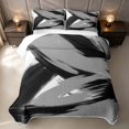 thumbnail image 2 of Erosebridal Aesthetic Gray Black Quilt Full, Contemporary Minimalism Full Bedspread Sets, Gray Reversible 3-Piece 1 Coverlet and 2 Pillowcases, 2 of 7