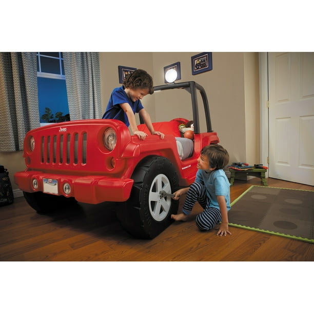 hardop zweer Manifesteren Little Tikes Jeep Wrangler Toddler to Twin Convertible Bed, Red -  Walmart.com