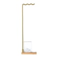 thumbnail image 1 of Terraxo Wind Chime Stand for Hanging Ornaments Metal Wood Base Tabletop Windchime Hanger Calligraphy Pen Display Multifunctional Rack Suitable for Study Home Event with Square cup, 1 of 8