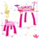 thumbnail image 4 of Teclado de piano Costway 24 teclas rosa con batería y Taburete Micrófono MP3 luces LED, 4 of 6