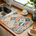 thumbnail image 3 of Dish Drying Mat for Kitchen Countertop, Morocco Boho Absorbent Microfiber Dish Mat Quick Dry Non Slip Draining Mat Kitchen Drying Pad for Dishes, Utensils 18x24 Inch Vintage Ethnic Bohemian, 3 of 9