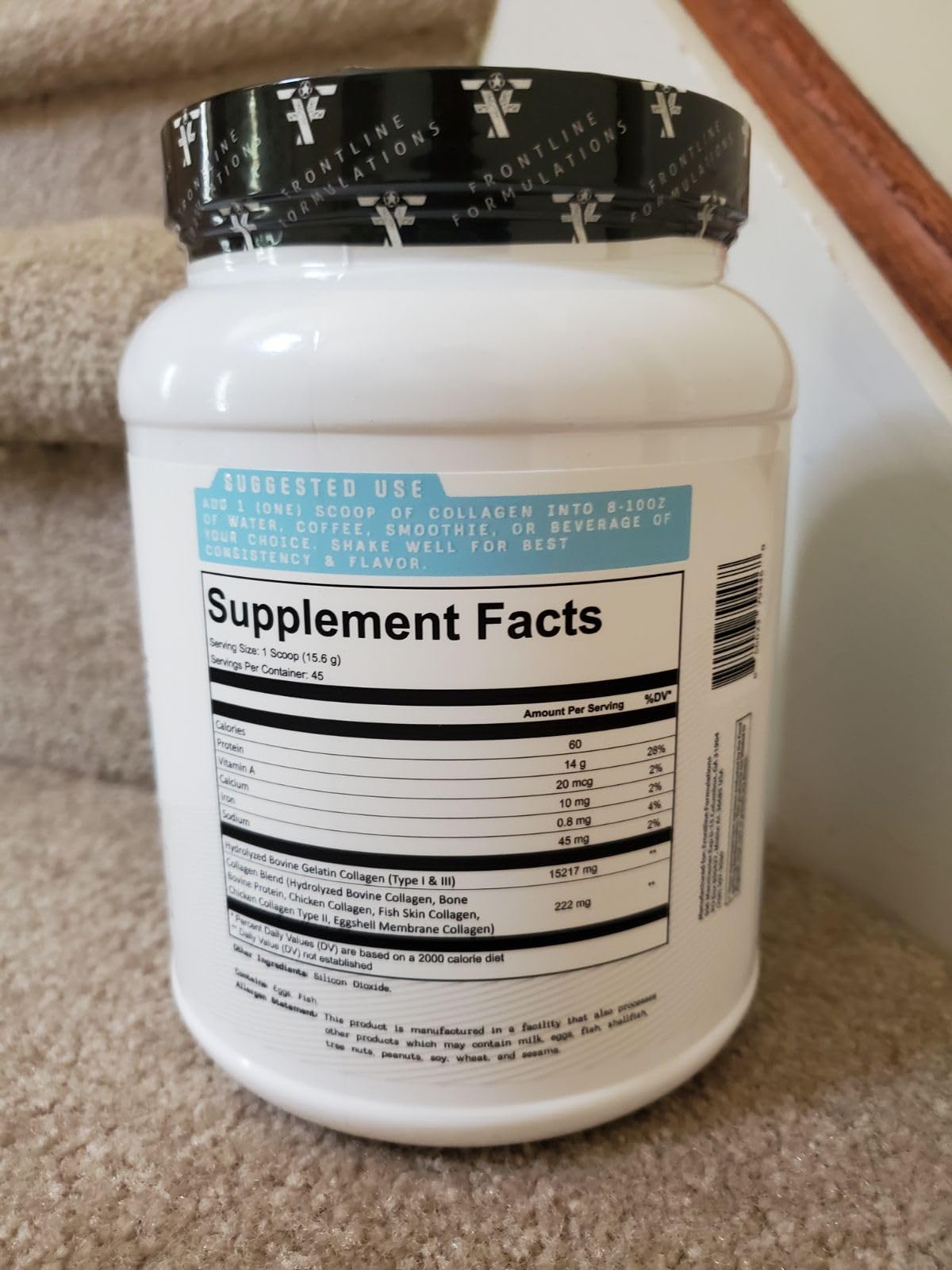 Frontline Formulations Multi-Source Collagen, Promotes Hair, Skin and Nail Health, French Vanilla