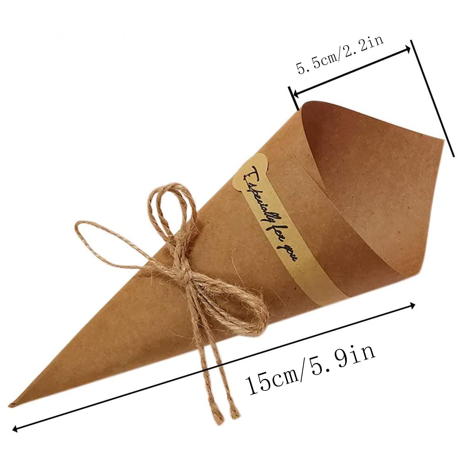 esafio 50 PCS Wedding Paper Cone, Wedding Kraft Cone, Wedding Confetti