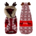 thumbnail image 4 of Ropa gruesa para mascotas, cálida y con cuello mullido, ropa para perros grandes, suéter navideño para perros con astas, ropa acolchada de algodón para invierno, 4 of 6