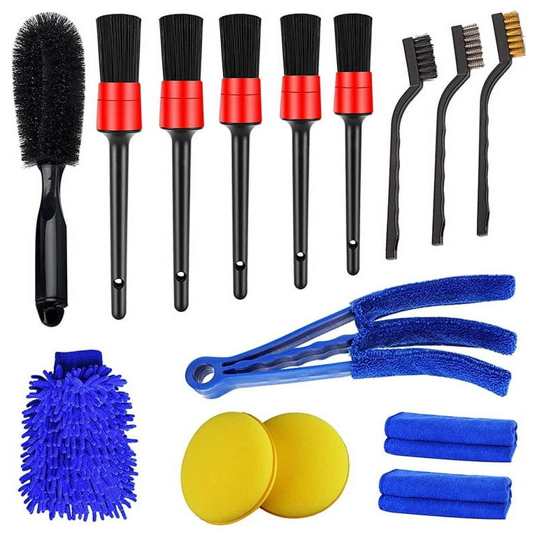 4-Style Universal Car Interior Detail Cleaning Brush Set - Perfect for  Dashboard, Air Outlet, Wheel Rim & More!