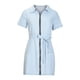 thumbnail image 4 of Vestido de mezclilla delgado con bolsillo sexy con cremallera de manga corta con cordones en la cintura de moda de verano para mujer Fridja  bnh3663, 4 of 8