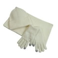 thumbnail image 1 of MIASHUI Solid Color Knit Hat, Scarf, and Gloves Three-Piece Set, Knit Fake Wool Yarn Scarf Red Christmas Hat Set White, 1 of 4