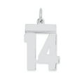 thumbnail image 1 of 925 Sterling Silver Small Polished Number 14 Charm and Pendant, 1 of 1